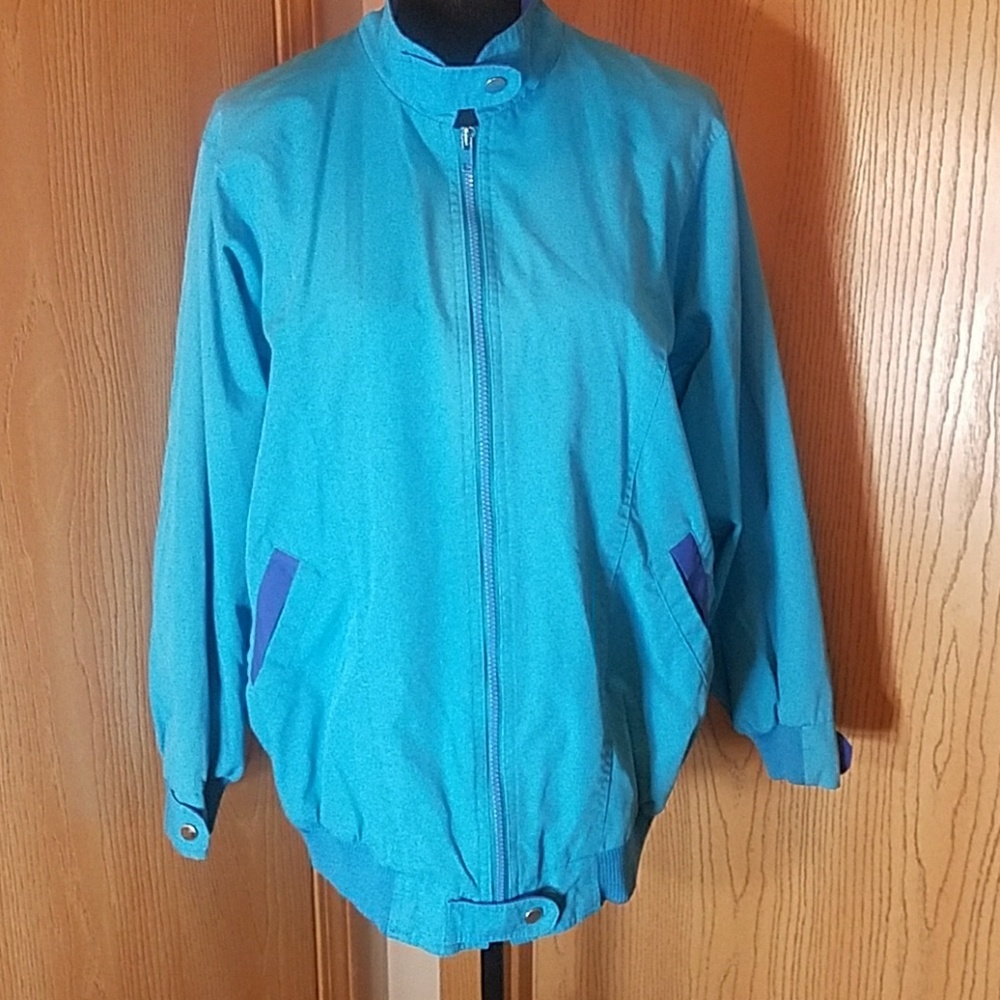 Vintage Blue Green Zip-up Jacket